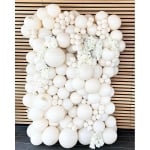 Кръгъл балон бял пастел, Retro White Kalisan, 30 см, 1 брой