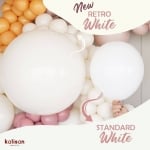 Малки балони бял пастел, Retro White Kalisan, 13 см, пакет 100 броя