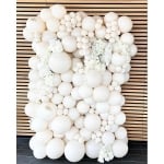Kръгъл балон бял пастел, Retro White Kalisan, 48 см, пакет 25 броя