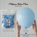 Кръгъл балон син макарон Macaron blue 48 см, Kalisan, 1 брой