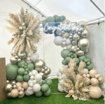 Кръгъл Балон бяло злато хром White gold mirror 48 см, Kalisan, 1 брой