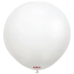 Кръгли бели балони Standart White 48 см, Kalisan, пакет 25 броя