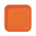 Големи оранжеви квадратни чинийки Pumpkin orange, 23 см, 14 броя