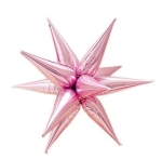Мулти балон светлорозова звезда 4D, 12 лъча х 50 см