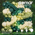 Малки тъмнозелени балони Emerald Green А50/104 13 см, Gemar, пакет 100 броя