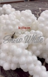 Балони снежнобял сатен Opaque Satin Snow White 28 см Kalisan, пакет 50 броя