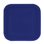 Квадратни сини парти чинийки, тъмносини Navy blue, 23 см, 14 броя