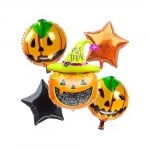Комплект фолиеви балони за Хелоуин с тикви, 5 броя