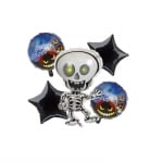 Комплект фолиеви балони за Хелоуин със скелет, 5 броя