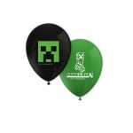 Балони черно зелени ТНТ Майнкрафт TNT Minecraft, 8 броя