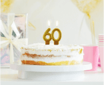 Свещ число 60- злато металик, 8 см