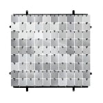 Панел за сребърна пайетена фонова стена, черен гръб мрежа, 30 х 30 см