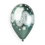 Балон с печат число 50, хром, 1 брой, цвят по избор