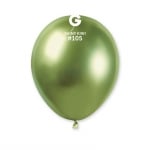 Малки светлозелени балони хром Shiny Kiwi Green Gemar AB50/105 13 см, пакет 100 броя