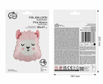 Llama party, фолиев балон глава алпака, розов, 36 х 41 см