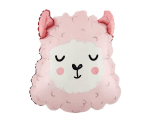Llama party, фолиев балон глава алпака, розов, 36 х 41 см