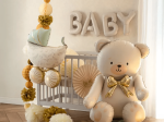 Надпис от фолиеви балони Baby, слонова кост, крем
