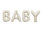 Надпис от фолиеви балони Baby, слонова кост, крем