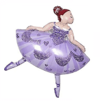Фолиев балон балерина, 65 х 95 см, лилав
