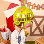 Фолиев балон рожден ден ферма, село, домашни животни, кръг 45 см