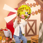 Фолиев балон рожден ден ферма, село, домашни животни, кръг 45 см