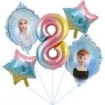 Комплект балони Замръзналото Кралство Frozen, 5 бр, цифра по избор