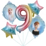 Комплект балони Замръзналото Кралство Frozen, 5 бр, цифра по избор