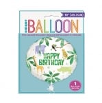 Балон Happy Birthday сафари, джунгла, животни, кръг 45 см