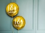 Балон за 18-и рожден ден, 18 години, злато металик, кръг 45 см