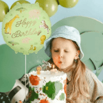 Фолиев балон Happy Birthday сафари в светлозелено, кръг 45 см