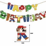 Гирлянд банер "Happy Birthday" Супер Марио, Super Mario 