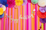 Банер за рожден ден Happy Birthday с череши дъга