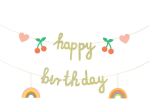Банер за рожден ден Happy Birthday с череши дъга