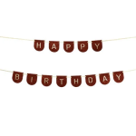 Филцов банер за рожден ден "Happy Birthday", кафяв, 3 метра