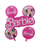 Комплект фолиеви балони Барби с надпис, 5 броя