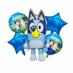 Фолиев комплект балони Блуи Bluey, 5 броя