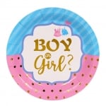Големи чинийки Boy or Girl за разкриване пола на бебето, момче или момиче 23 см, 10 броя