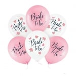 Розови и бели балони Bride to be, 6 броя