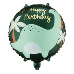 Фолиев балон Happy Birthday динозаври бронтозавър, кръг 45 см