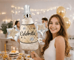 Фолиев балон шампанско Celebrate светло злато, 63 х 73 см