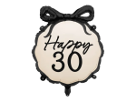 Балон Happy 30, черна панделка