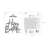 Декорация за торта, черен надпис Happy Birthday, 12 см