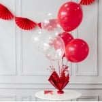 Червена тежест и стойка за 6 балона, 72 см височина