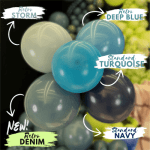 Тъмносиво-сини балони, Retro Denim Kalisan, 30 см, пакет 100 броя