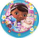 Парти чинийки Док Макплюшинс/ Doc McStuffins сини, 19.5 см, 8 броя