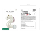 Фолиев балон Еднорог цифра 2, 93 см