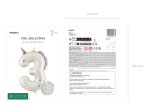 Фолиев балон Еднорог цифра 3, 93 см