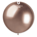 Кръгъл балон хром розово злато Gemar 80 см GB30/96, 1 брой
