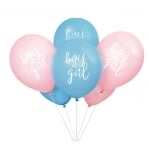 Розови и сини балони за разкриване пола на бебето Boy or Girl, 8 броя