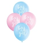Розови и сини балони за разкриване пола на бебето Boy or Girl, 8 броя